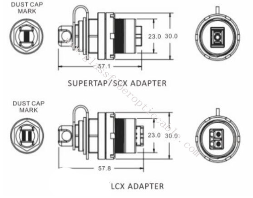 SC LC MPOのコネクターのアダプターIP67が付いているちり止めの外の繊維光学パッチ ケーブル