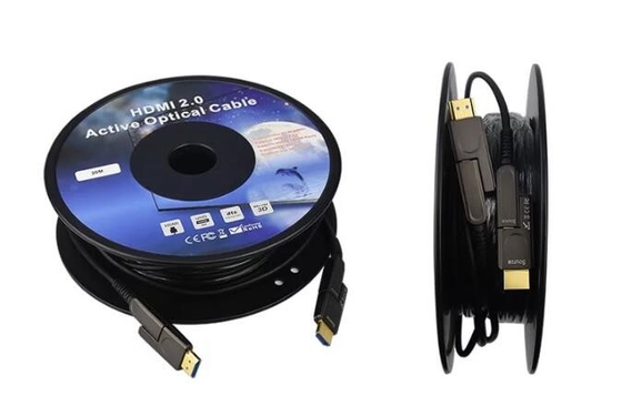 60Hz 18Gbsは銅繊維の光ケーブル15m HDMI 2.0 DをからDの代わりのプラグ評価しました