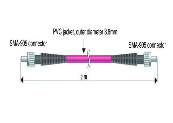黒いPaintcoatの繊維光学パッチは承認されるSMA 905のコネクターIEC 60794をケーブルで通信します