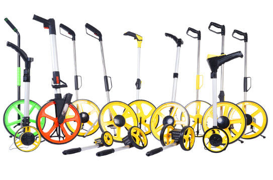 電子カウンターは/機械走行距離計の手動ハンドルの測定の距離計の道の歩く測定の車輪を手で押す